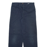 DICKIES Womens Trousers Blue Relaxed Straight W30 L30