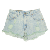 LEVI'S 569 Acid Wash Womens Denim Shorts Blue Loose S W27