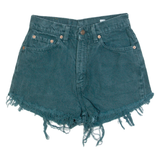 LEVI'S 521 Womens Denim Shorts Green 90s S W26