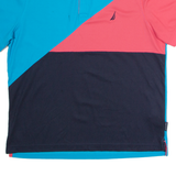 NAUTICA Mens Polo Shirt Blue Colourblock M