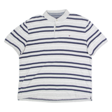 TOMMY HILFIGER Mens Polo Shirt Grey Striped XL