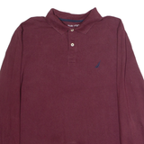 NAUTICA Mens Polo Shirt Maroon Long Sleeve L