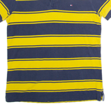 TOMMY HILFIGER Custom Fit Mens Polo Shirt Yellow Striped M