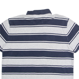TOMMY HILFIGER Mens Polo Shirt Grey Striped L