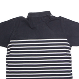 NAUTICA Mens Polo Shirt Black Striped L