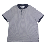 CALVIN KLEIN Mens Polo Shirt Blue Striped 2XL