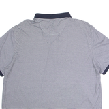 CALVIN KLEIN Mens Polo Shirt Blue Striped 2XL