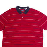 CHAPS Mens Polo Shirt Red Striped 2XL