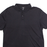 CALVIN KLEIN Mens Polo Shirt Black Striped L