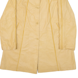 COOL & CALM Womens Overcoat Coat Beige Leather M