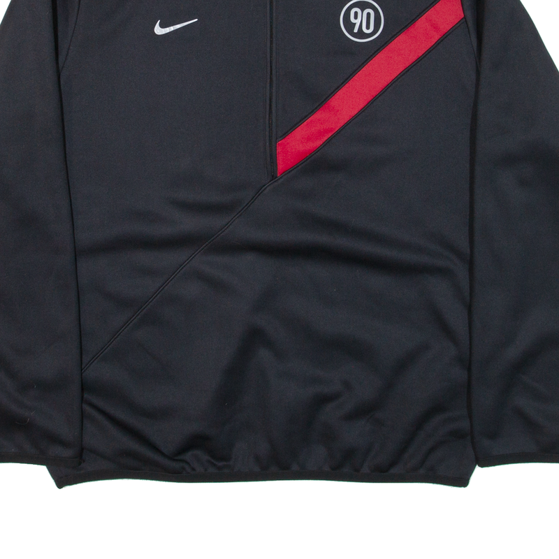 NIKE Fleece Lined Mens Pullover Jacket Black XL