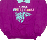 France Winter Games Mens Sweatshirt Purple Crew Neck XL