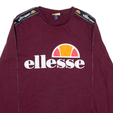 ELLESSE Womens T-Shirt Maroon Long Sleeve UK 8
