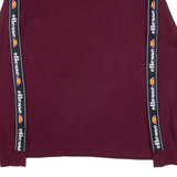 ELLESSE Womens T-Shirt Maroon Long Sleeve UK 8