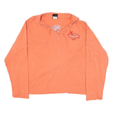 HARLEY DAVIDSON Womens T-Shirt Pink Long Sleeve Collared XL