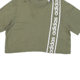 ADIDAS Cropped Womens T-Shirt Green XS