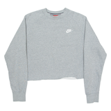 NIKE Cropped Womens Sweatshirt Grey Crew Neck M