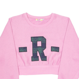 RUBY Cropped Womens Sweatshirt Pink Crew Neck M