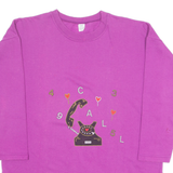 Telephone Call Womens Sweatshirt Purple Crew Neck 90s L