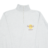 HARD ROCK CAFE Zermatt Mens Sweatshirt Grey 1/4 Zip M