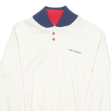 WONG Mens Sweatshirt Cream Button Neck M