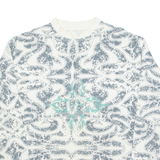 Lightweight Crazy Pattern Mens Sweatshirt Cream Crew Neck L