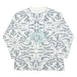 Lightweight Crazy Pattern Mens Sweatshirt Cream Crew Neck L