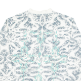 Lightweight Crazy Pattern Mens Sweatshirt Cream Crew Neck L