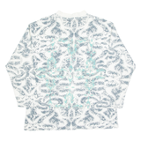 Lightweight Crazy Pattern Mens Sweatshirt Cream Crew Neck L