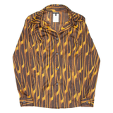 INDIVI Womens Shirt Brown Crazy Pattern Long Sleeve M
