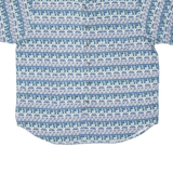 MANHATTAN CLUB NYC Mens Shirt Blue Silk Crazy Pattern XL