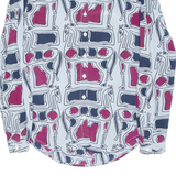 THOMAS PINK LONDON Womens Shirt Grey Silk Crazy Pattern Long Sleeve UK 6