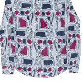 THOMAS PINK LONDON Womens Shirt Grey Silk Crazy Pattern Long Sleeve UK 6