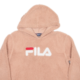 FILA Cropped Fleece Womens Pink Hoodie UK 12