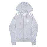 ADIDAS Womens Grey Hoodie Full Zip UK 6