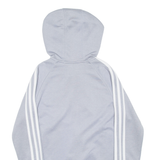 ADIDAS Womens Grey Hoodie Full Zip UK 6