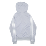 ADIDAS Womens Grey Hoodie Full Zip UK 6