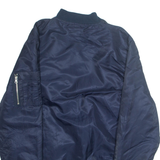 BROOKLYN CLOTHES Mens Bomber Jacket Blue Nylon L