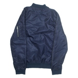 BROOKLYN CLOTHES Mens Bomber Jacket Blue Nylon L