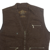 ST. JOHNS BAY Mens Gilet Brown L