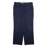 DICKIES Mens Trousers Blue Regular Straight W34 L28