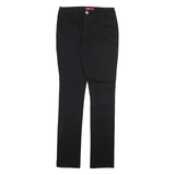 DICKIES Womens Trousers Black Slim Straight W26 L31