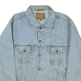 HAGGAR CLOTHING CO Mens Denim Jacket Blue L