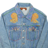 BONJOUR Mens Denim Jacket Blue Crazy Pattern S