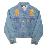 BONJOUR Mens Denim Jacket Blue Crazy Pattern S