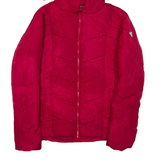 GUESS Womens Puffer Jacket Pink Hooded XS