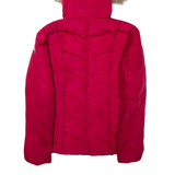 GUESS Womens Puffer Jacket Pink Hooded XS