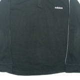 ADIDAS Womens Sweatshirt Black 1/4 Zip L