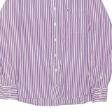 TOMMY HILFIGER Mens Flannel Shirt Purple Striped Long Sleeve M