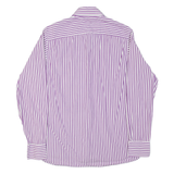 TOMMY HILFIGER Mens Flannel Shirt Purple Striped Long Sleeve M